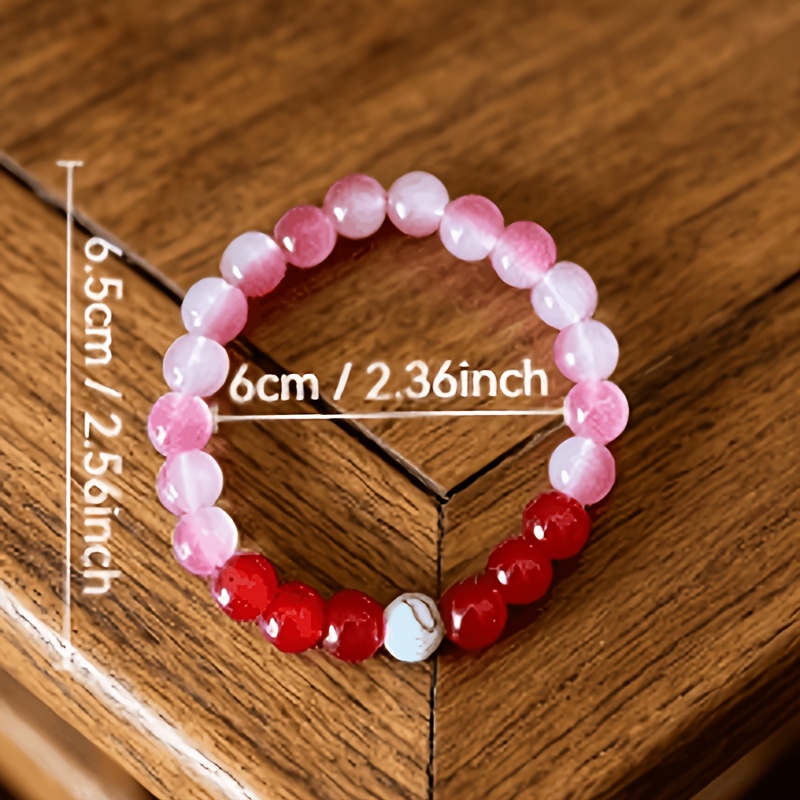 Gentle Pink Gradient Bead Bracelet for Brightness